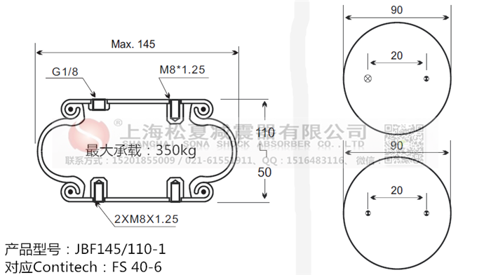 JBF145/110-1橡膠<a href='http://www.huichaozhifu.com/' target='_blank'><u>空氣彈簧</u></a>