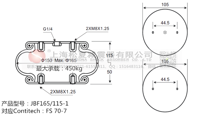 JBF165/115-1橡膠<a href='http://www.huichaozhifu.com/' target='_blank'><u>空氣彈簧</u></a>