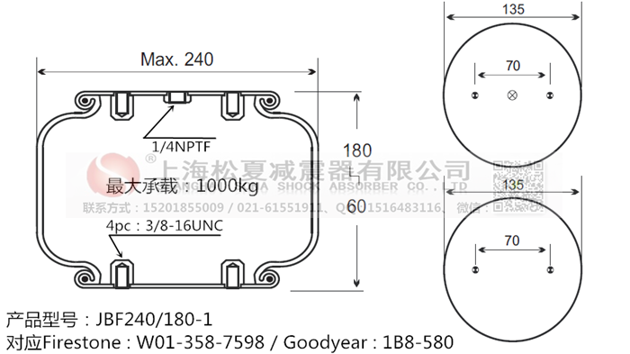 JBF240-180-1橡膠<a href='http://www.huichaozhifu.com/' target='_blank'><u>空氣彈簧</u></a>