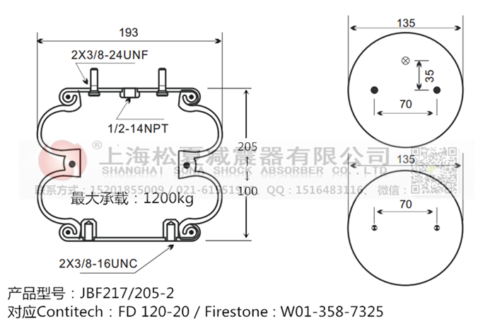 JBF217/205-2橡膠<a href='http://www.huichaozhifu.com/' target='_blank'><u>空氣彈簧</u></a>
